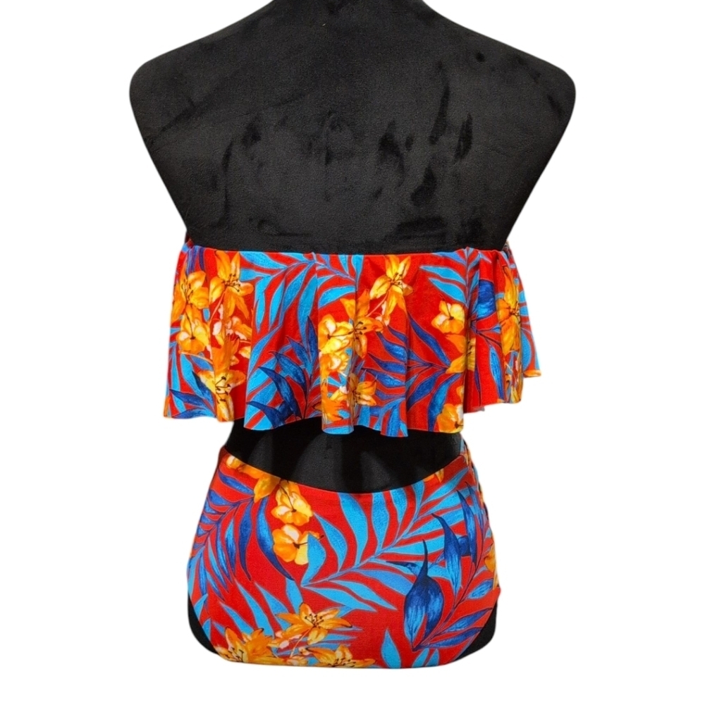 Tropical State Of Mind Off Shoulder Bikini Top In Red - Picture 6 of 8